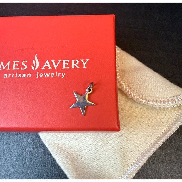 Vintage James Avery Small 5 Point Star Charm Pendant Sterling Silver Uncut Loop - Picture 1 of 4